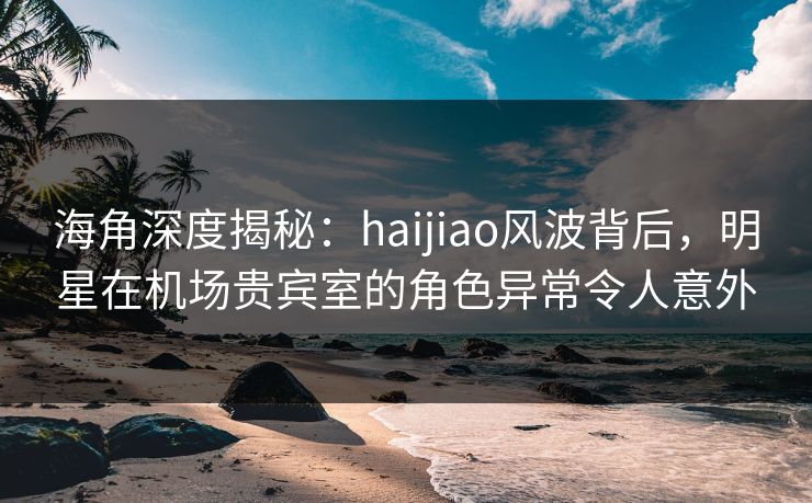 海角深度揭秘：haijiao风波背后，明星在机场贵宾室的角色异常令人意外  第1张