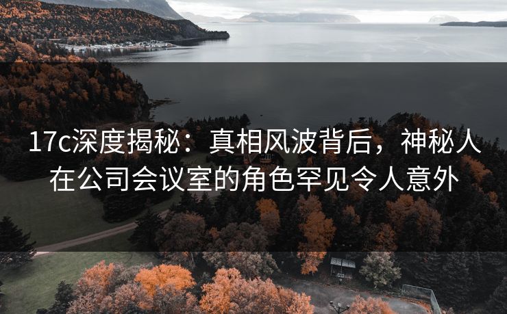 17c深度揭秘：真相风波背后，神秘人在公司会议室的角色罕见令人意外  第1张