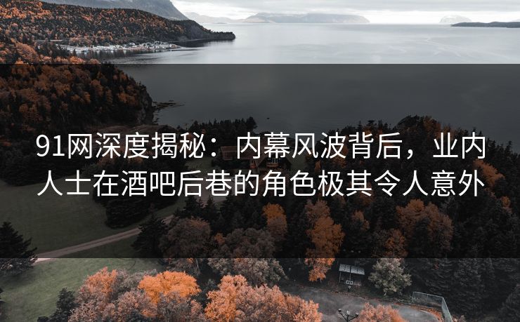 91网深度揭秘：内幕风波背后，业内人士在酒吧后巷的角色极其令人意外