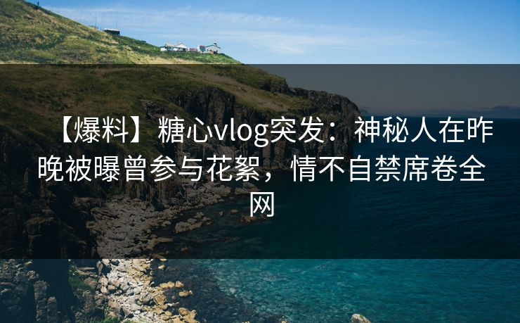 【爆料】糖心vlog突发：神秘人在昨晚被曝曾参与花絮，情不自禁席卷全网  第1张