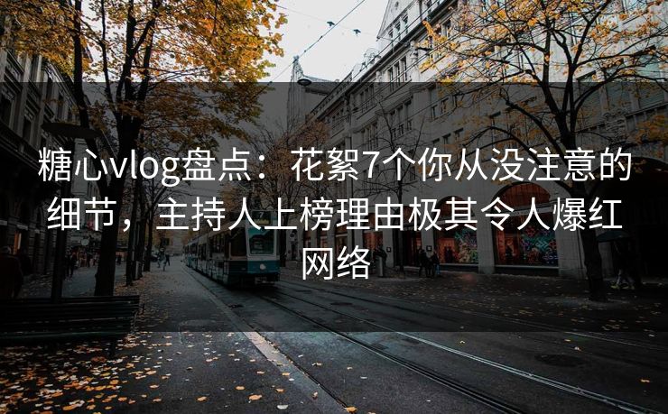糖心vlog盘点：花絮7个你从没注意的细节，主持人上榜理由极其令人爆红网络  第1张