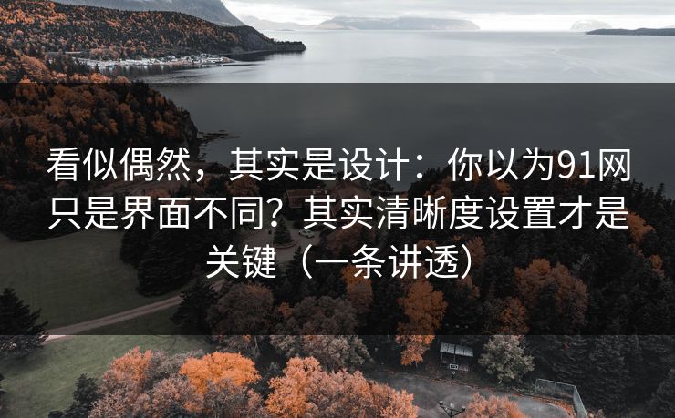 看似偶然，其实是设计：你以为91网只是界面不同？其实清晰度设置才是关键（一条讲透）  第1张