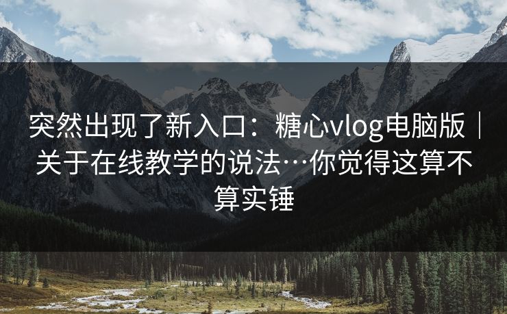突然出现了新入口：糖心vlog电脑版｜关于在线教学的说法…你觉得这算不算实锤  第1张